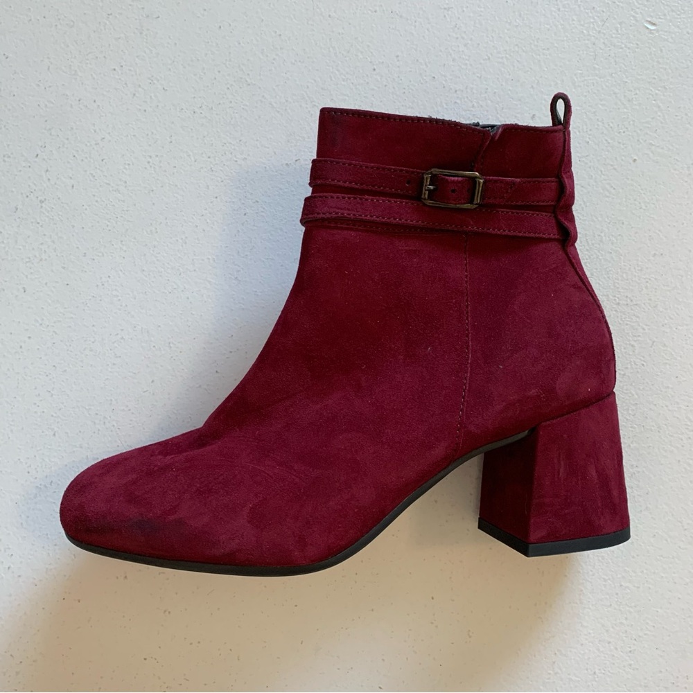 Paul Green Red Bordo Suede Sydney Ankle Boot Size 6.5 US / 4 UK